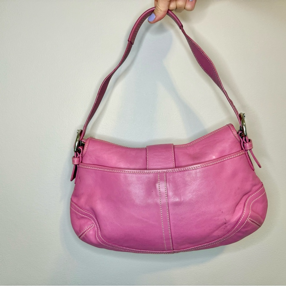 ✨ Vintage Coach 9248 Pink Leather Shoulder Bag | Y2K Era | Rare Color ✨ - Picture 5 of 6